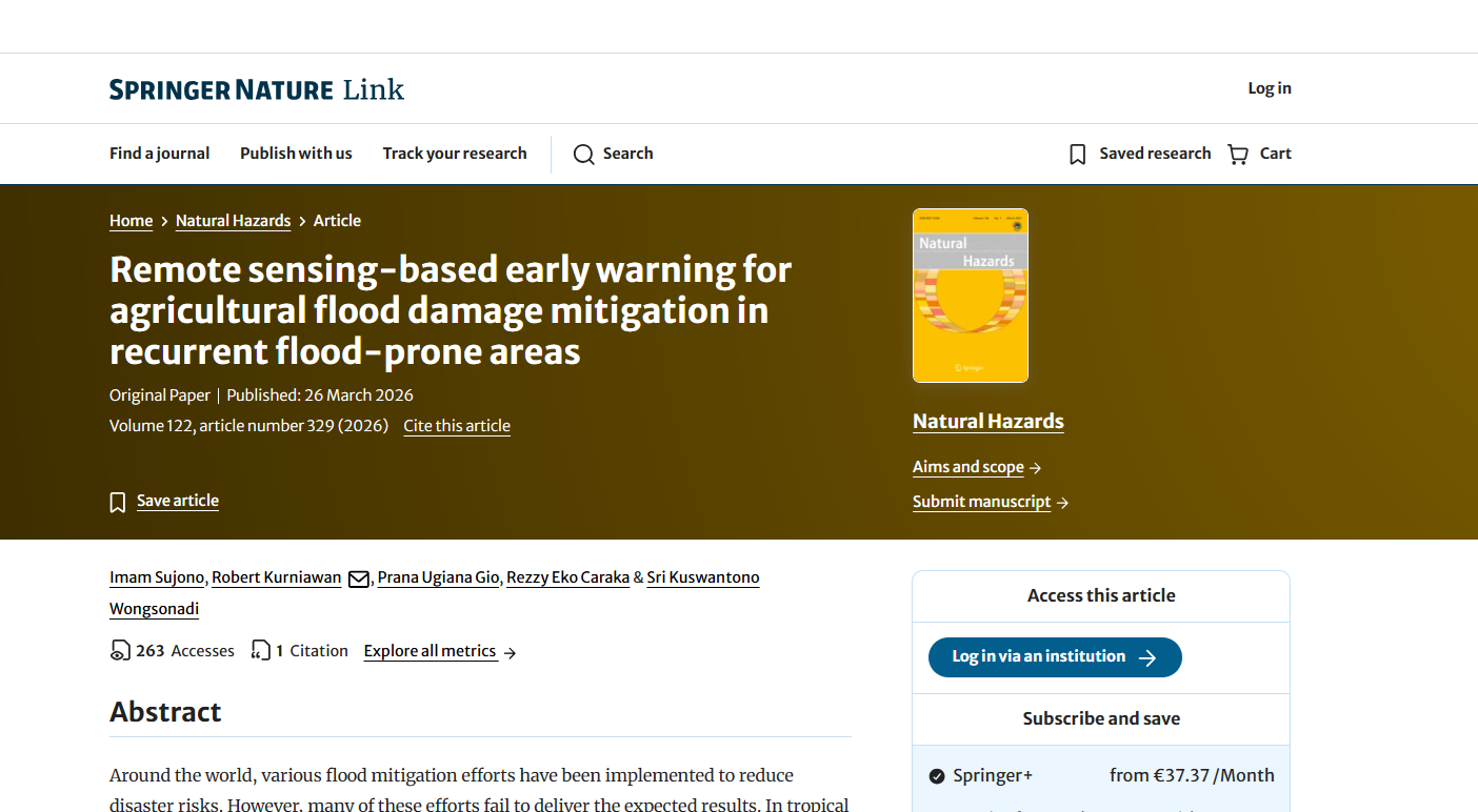 Gambar ke-3 untuk artikel Remote sensing-based early warning for agricultural flood damage mitigation in recurrent flood-prone areas